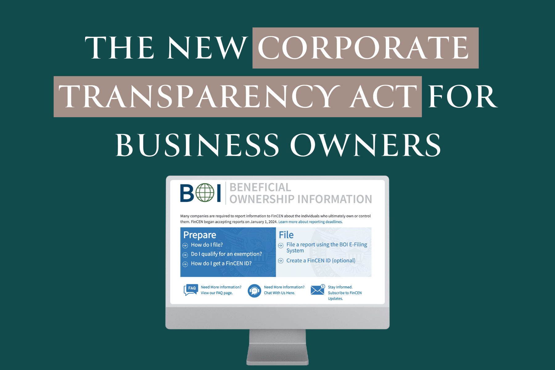 Corporate Transparency Act Blog Cover Amanda Waltz Law